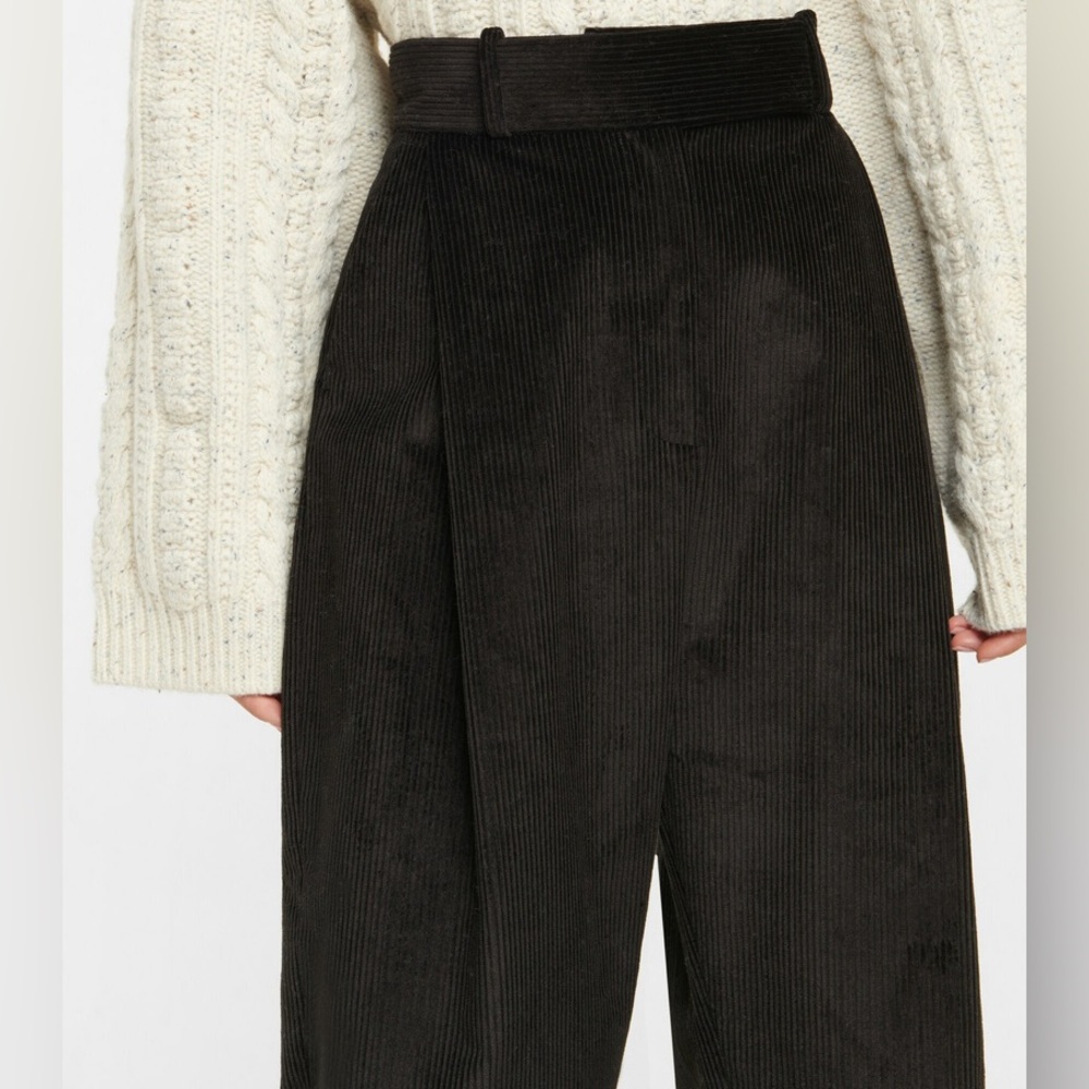 TOTEME Black Deep Pleat Cord Trousers